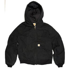 Carhartt Quilt Lined Hooded Jacket J318 Black XL Workwear Excellent Cond. 2012